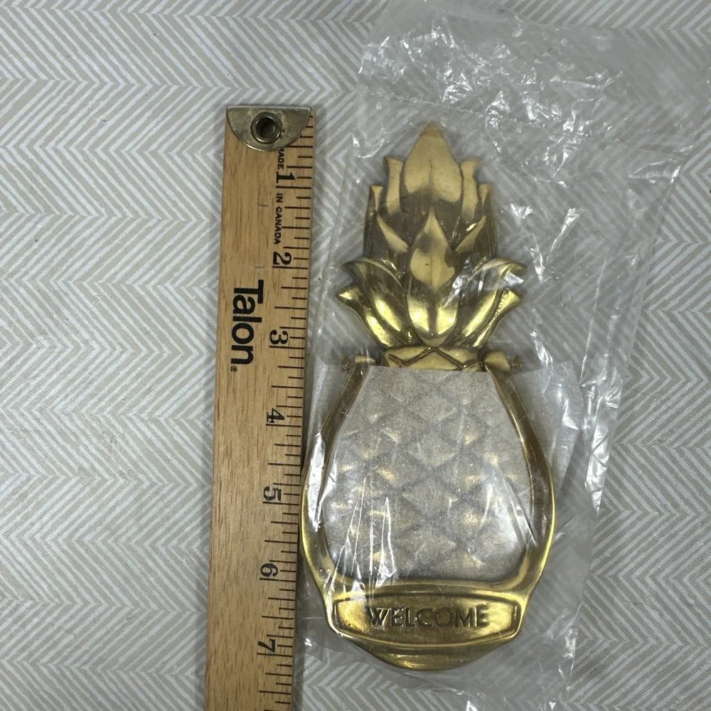 NEW Solid Brass Pineapple Door Knocker‎ Welcome Handle Vintage AVON  6 1/2